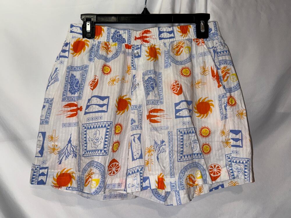 Happily Grey H/G L Coastal Mediterranean Lobster Crab Print Shorts